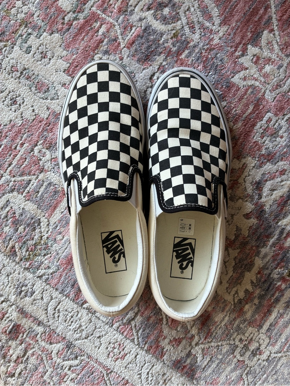 Vans Checkerboard Slip-On Sneakers - Black and White